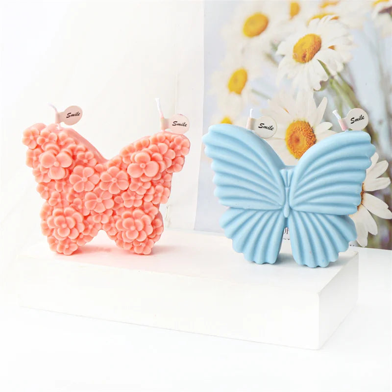 Flat Butterfly Silicone Candle Mold Flower Animal Bunny Easter Egg Festival Gift Home Decoration Hedgehog Aromatherapy Plaster