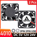 2PCS GDSTIME 40MM Cooler DC 5V 12V 24V 40x40x10mm Dual Ball Mini Cooling Fan 4010 Axial Fan 40MM for 3D Printer,DVR,NAS Cooling