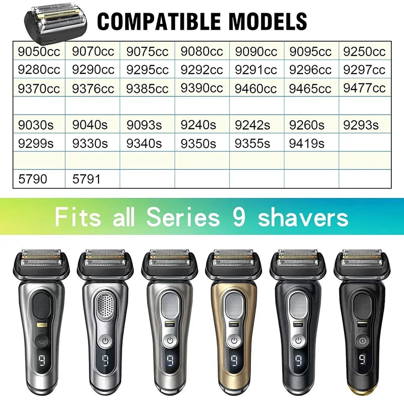 92B Electric Shaver Replacement with Braun 9 Series, compatible with 290cc, 9291cc, 9370cc, 9293s, 9385cc, 9390cc, 9330s, 9296cc