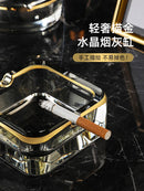 Light Luxury Crystal Ashtray Living Room Coffee Table Household Creative Upscale Gold Ashtray