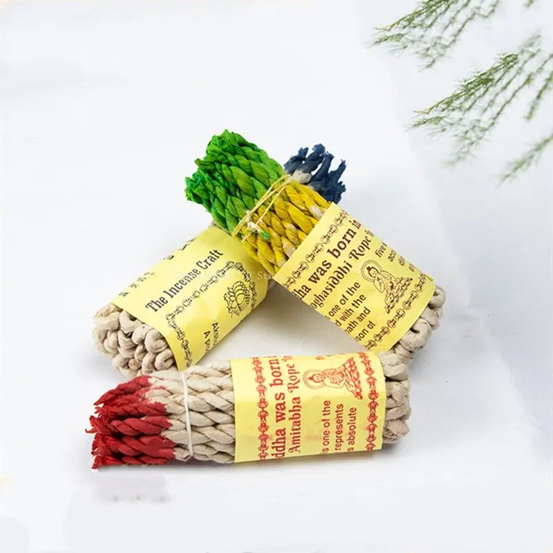 Nepal Handmade Rope Incense Meditation Thread Incense DIY Indoor Household for Buddha Incense Purifying Air Incense Supplies