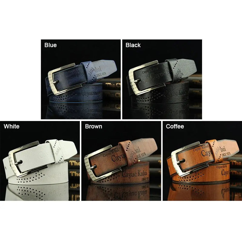 Casual Leather Belt Fashion Vintage Cowboy Pin Buckle Waistband Business Belts Men's Belt