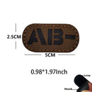 5*2.5CM IR Reflection Blood Type A B AB O POS NEG Embleem Hook and Loop Patches,Tactical Badges Clothes Stickers Glow in Dark
