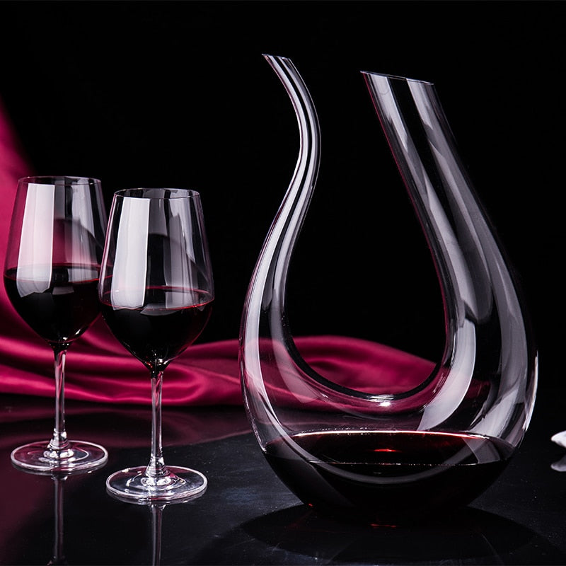 1000ML High Grade Crystal U-shaped Wine Decanter Gift Box Harp Swan Decanter Creative Wine Separator Wine Set R