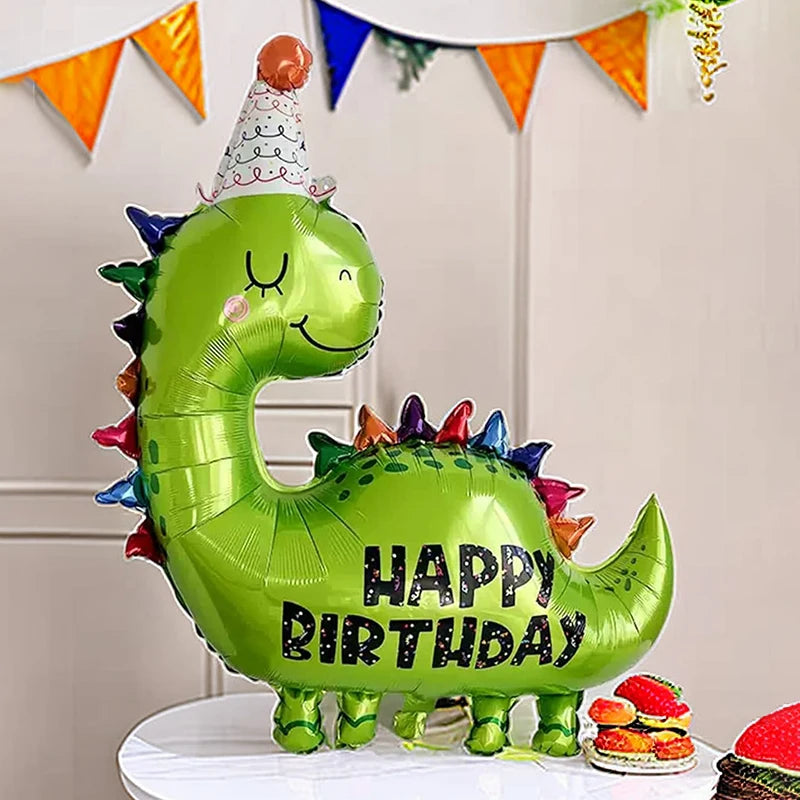 Fashion Green Birthday Dinosaur Aluminum Film Balloon Set For Children's Party Decoration Dinosaur Style Balloon