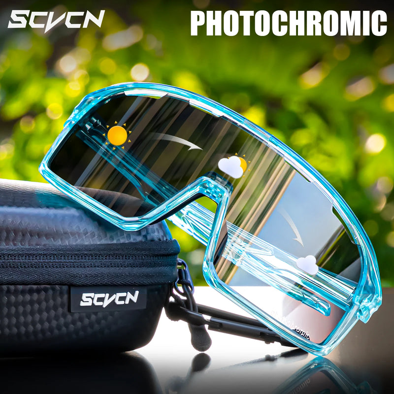 SCVCN Road Women Outdoor Photochromic UV400 Sunglasses Men Sports Bike Cycling Glasses Driving Bicycle Eyewear Hiking Goggles