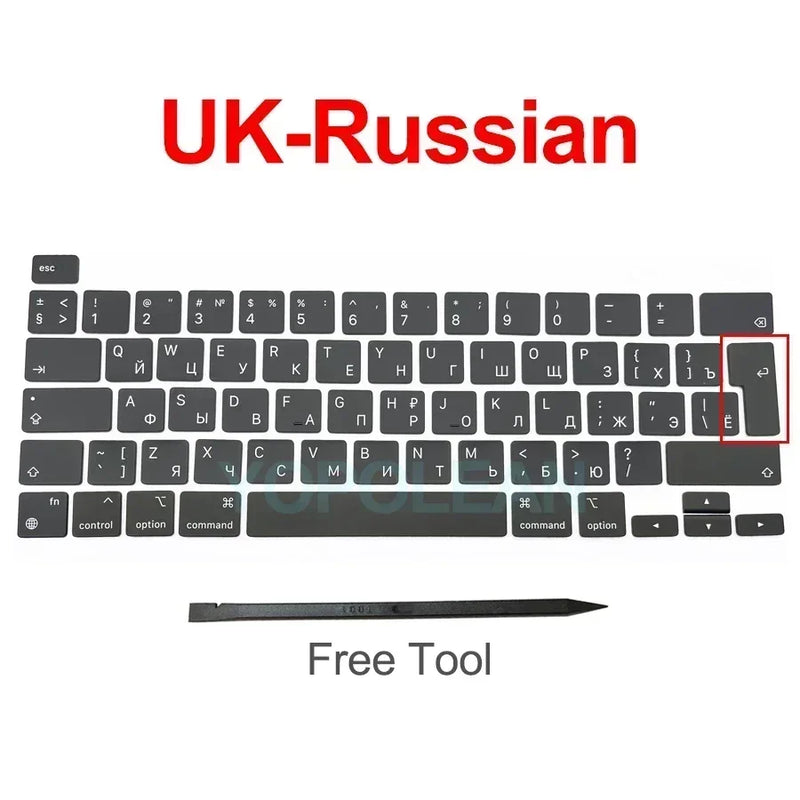 New Laptop A2338 Keycap Keys key Cap Keyboard Russian RU US UK French Spain Germany Italy For Macbook Pro Retina 13" M1 M2