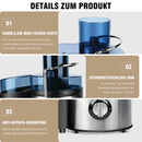 BRIEFNES 1000W Juicer, Centrifugal Juicer Machines Whole Fruit and Vegetable, 65mm Wide Mouth Juicer Extractor with 2 Speed