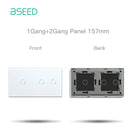 BSEED 1/2/3Gang Touch Switches 1/2/3Way Function Parts Type-c USB Wall French Sockets Crystal Glass Panels DIY Free Combination