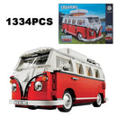 Technical 1334PCS T1 Camper Car Building Blocks Classic Model 10220 Vehicle Assemble Bricks Toys Birthday Gift For Kid Boy Adult