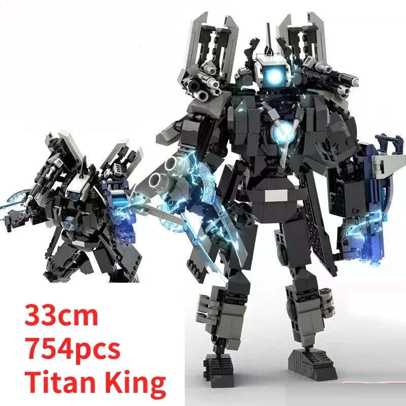 Skibidi Toilet Clock Man Building Blocks Toys Cameraman Speakerman Monitor Titan Tv Man Juguetes Brick Model Toys Gift For Kids