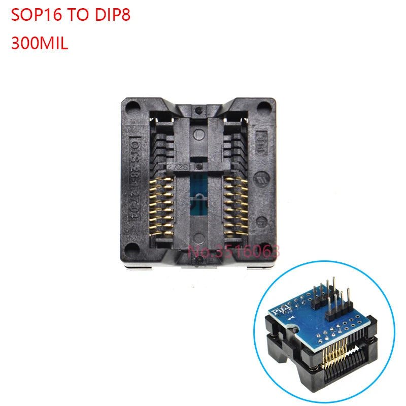 Sop8/Sop14/Sop16/Sop20/Sop28/44/Tssop8/Tssop16/Tssop20/Tssop28/TQFP32/LQFP44 To Dip Programmer Adapter Socket 150/208/173/300mil