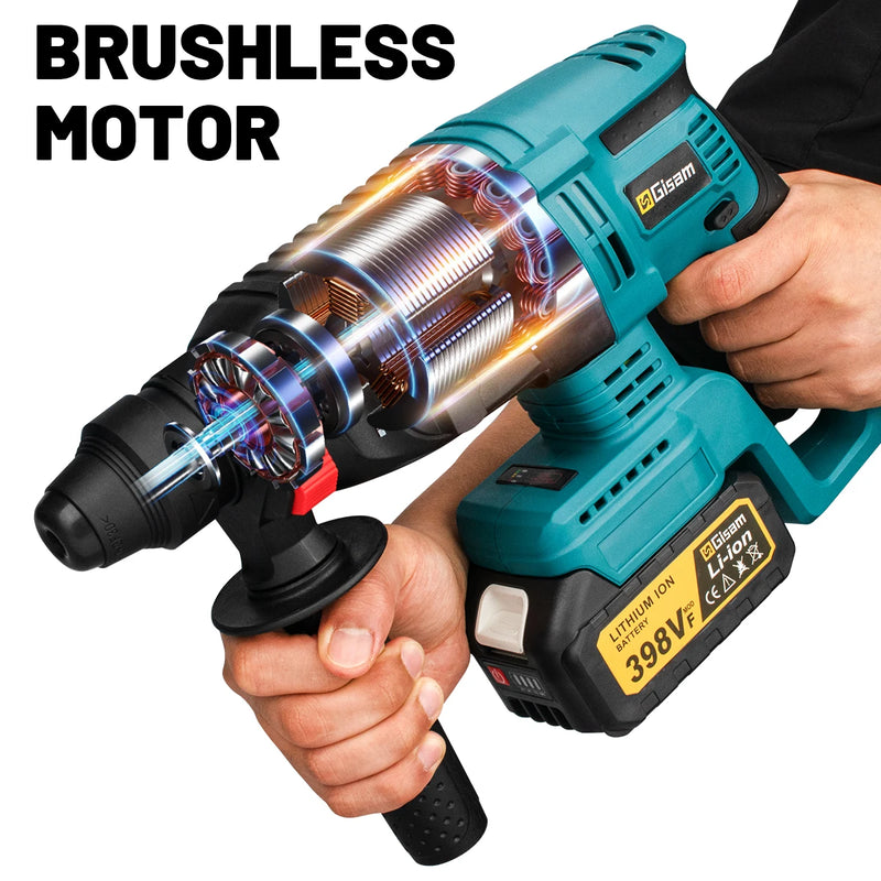 26mm Brushless Electric Hammer Drill Multifunctional Rotary Hammer Drill Cordless Impact Drill Tool For Makita 18V Battery Pin