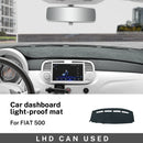 Flannel Dashmat For Fiat 500 2008-2011 Abarth 595 2012 2013 2014 2015 2016 2017 2018 2019 2020 2021-2023 Sunshade Mat Carpet Pad
