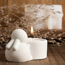 3D Easter Rabbit Candle Holder Silicone Mold DIY Round Shape Candlestick Candle Jar Plaster Cement Resin Casting Mold Home Decor