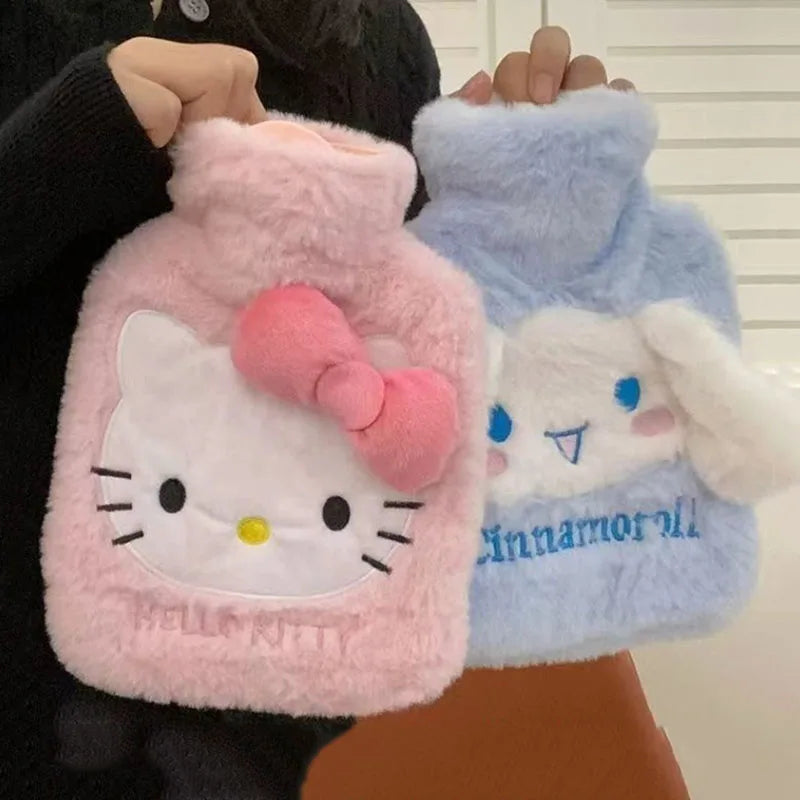 Cute Cartoon Cinnamoroll  Hello Kitty Hot Water Bag Water Bottle Winter Warmer Hand Warmer Household Portable Reusable Water Bag