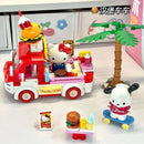 Sanrio Anime Figure Hello Kitty Assembled Building Block Kids Puzzle Toy Decorative Ornament Cartoon Doll Journey Food Car Model