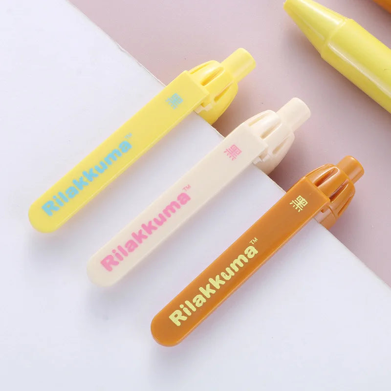 3Pcs AIHAO 4832 Rilakkuma Gel Pens 0.5mm Fine Point Black Pens For Journaling Kawaii School Student Supplies Stationery