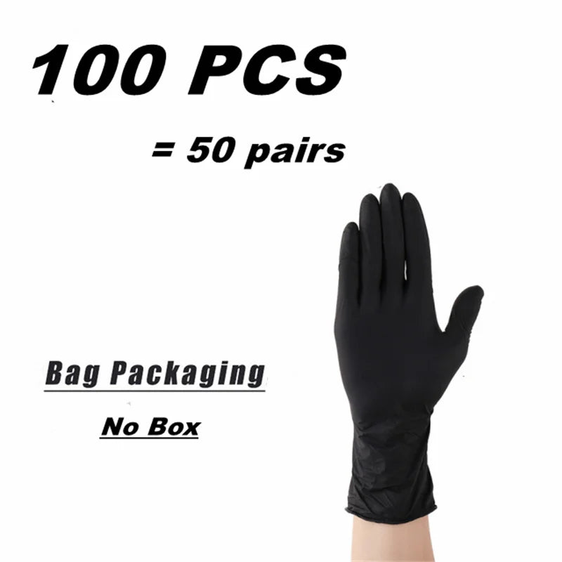 20/50/100PCS Black Nitrile Gloves Disposable Gloves for Household Cleaning Kitchen Dishwashing Work Tattoo SPA Gloves Latex Free