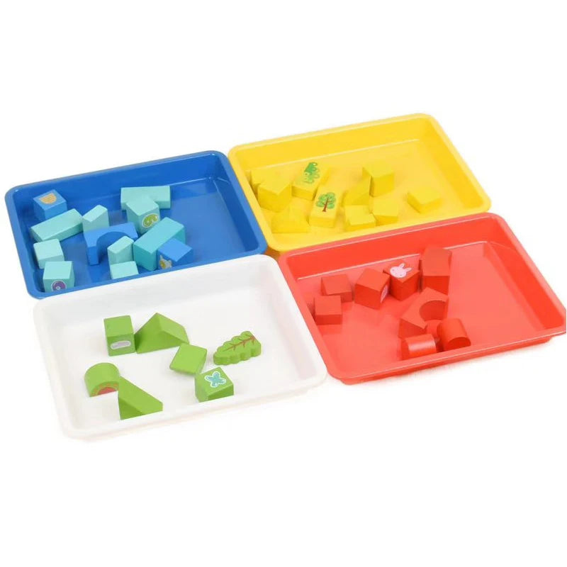 Plastic Square Tray Strong Color Cutlery Tray Serving Tray  Flat Tray Coffee Tea Serving Holder Activity Tray Organizer