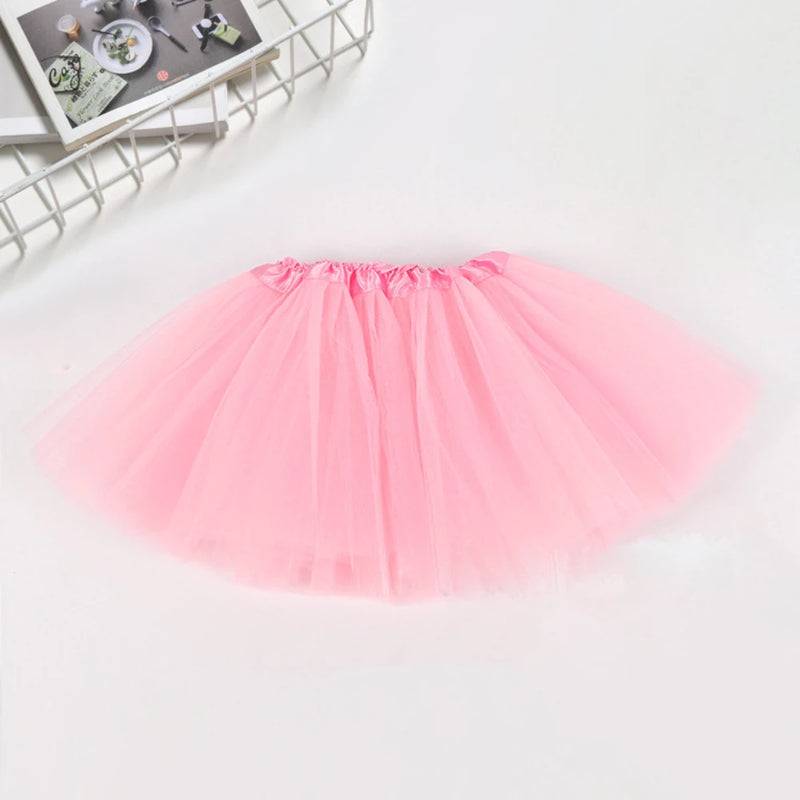 Tutu Princess Dress Mesh 2-8 Year Old Children's Halfbody Halloween Ballet Dance Performance Short Skirt Christmas Dress Girl