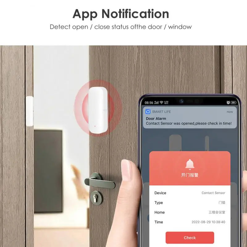 Tuya WiFi / ZigBee Door Window Sensor Smart Home Wireless Door Open / Closed Detector Smart Life Control Via Alexa Google Home