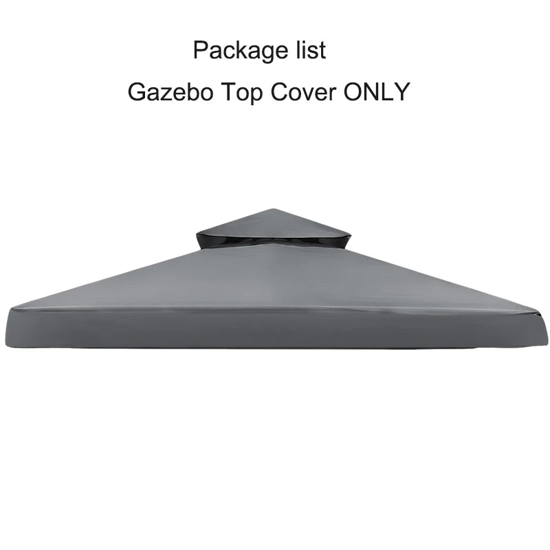 3x3m Canopy Replacement Top Canopy Cover Replacement 118"x118" Double Tiered Gazebo Covers for Yard Patio Garden Canopy Sunshade