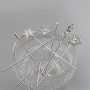 4 cocktail picks, stainless steel polished metal creative salad fruit picks, snow Geometric Skull Christmas kitchen tools