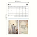 2PCS 2025 Wall Calendar Coated Paper Wire Binding Hanging Calendar for Home and Office