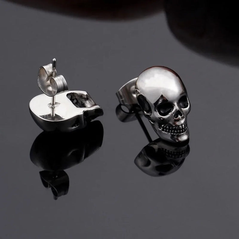 Fashion Retro Trend Punk Rock Men and Women Hip Hop Skull Earrings Couple Gift Halloween Street Party Niche Earrings Accessories