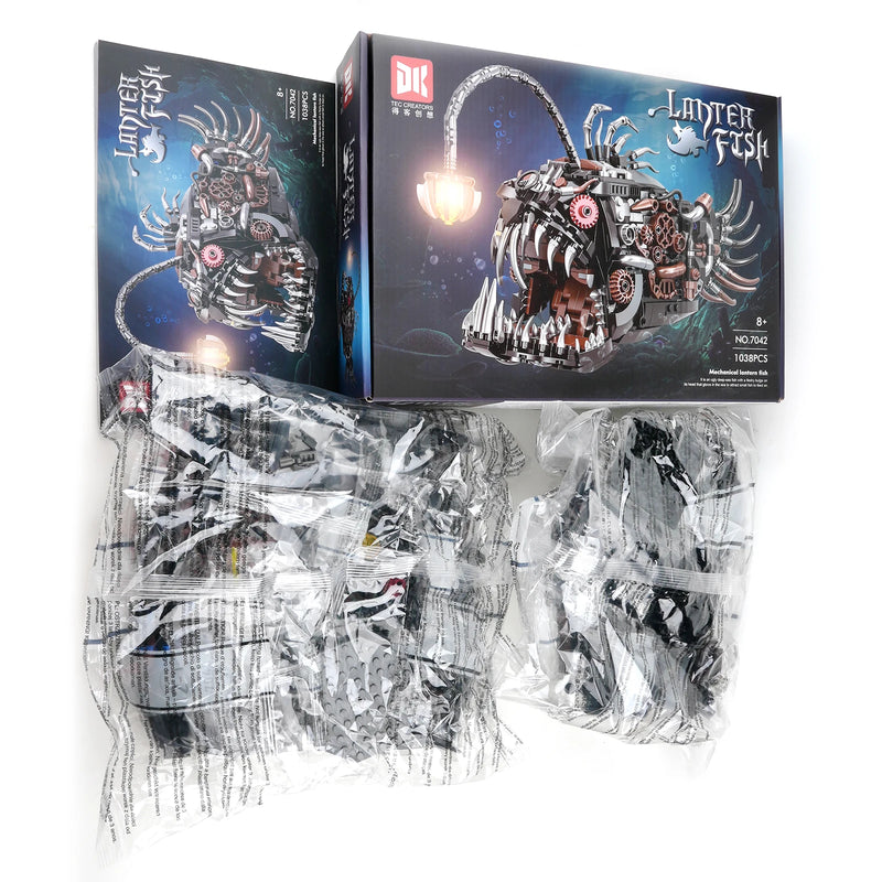 Mechanical Lantern Fish Building Sets Ocean Animal Collection MOC Bricks Assembling Model Toys for STEM Building Gift (1038PCS)