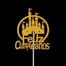 Spanish Cake Topper Happy Birthday Party Decoration Flowers Cake Baking Decor Cupcake Topper Bowknot Topper