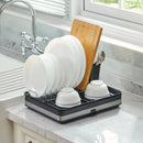 Black Kitchen Expandable Organizer Dish Drainer Rack