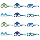 12/6pcs EID Mubarak Decoration Paper Glasses Frame Ramadan Islamic Muslim Photo Booth Props Kids Gift Eid Al Adha Party Supplies