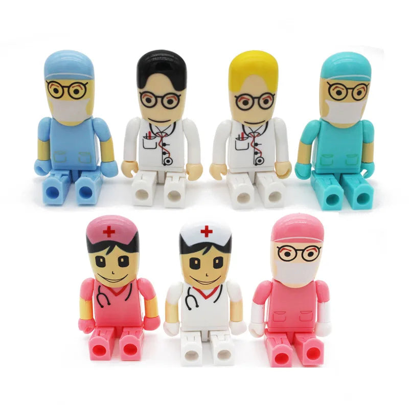 JASTER High-speed USB Flash Drive 128GB key silicone USB key creative Pen drive nurse gift 64GB 32GB Children's cartoon U disk