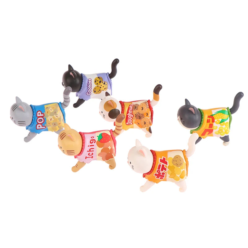 New Cat Blind Box Wearing Candy Packaging Snack Cat Figure Toys Kittens Dolls Blind Bag Decoration Kids Christmas Gift