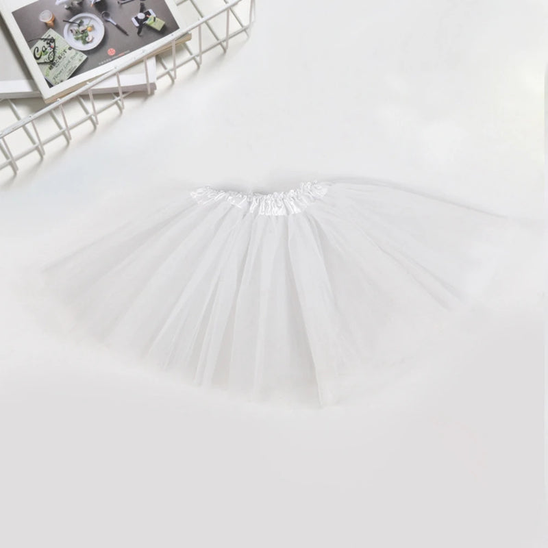 Tutu Princess Dress Mesh 2-8 Year Old Children's Halfbody Halloween Ballet Dance Performance Short Skirt Christmas Dress Girl