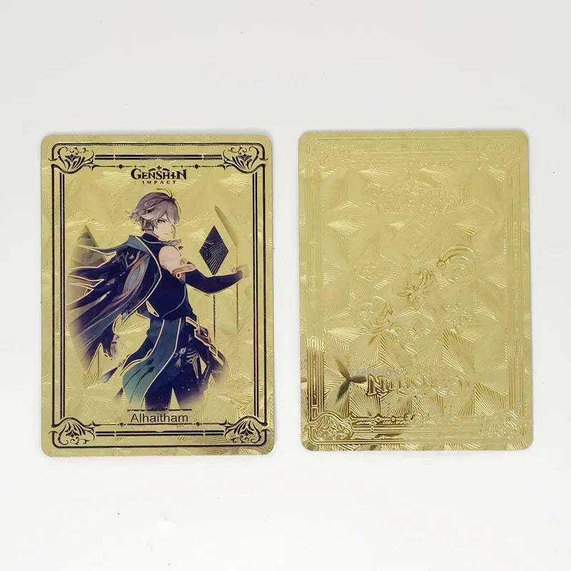 Genshin Impact Tarding Card PVC 55Pcs Golden Cards/Box Klee Kamisato Ayaka ZhongLI Anime Collections Toys For Boys Kids