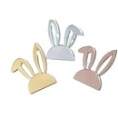 10Pcs Happy Easter Bunny Egg Cake Toppers Acrylic Gold Silver Rabbit Shaped Cupcake Toppers for Easter Party Dessert Decorations