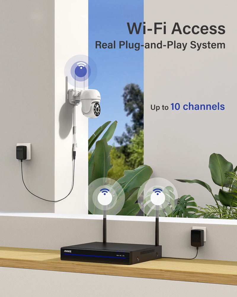 Annke 2Pcs H.264+ 5MP Wireless Camera Video Surveillance Camera Two Way Audio WIFI IP Security Camera 3.6MM IP66 Weatherproof