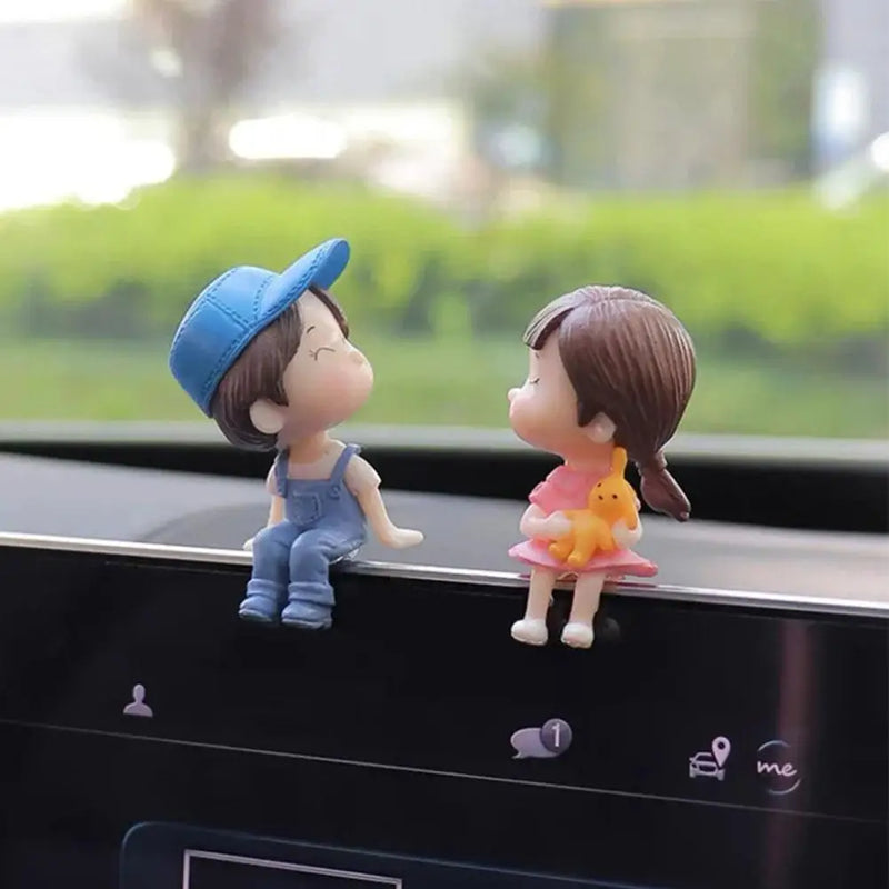 2/4PCS Car Decoration Cute Cartoon Couples Action Figure Figurines Balloon Ornament Auto Interior Dashboard Accessories For Car