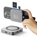 8-IN-1 Magnetic 2230 M.2 NVMe SSD Enclosure 10Gbps USB C Hub to HDMI-Compatible USB-C 3.2&USB-A 3.2 SD TF M.2 NVME SATA SSD Case