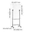 SucceBuy Rolling Magnetic Whiteboard Double-sided Mobile Whiteboard Adjustable Height Dry Erase Board with Wheels for Office