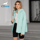 ICEbear 2024 New Style Women's Windbreaker Fashion Casual Windproof Jacket Hooded Design Women's Windbreaker Jacket GWC4736I