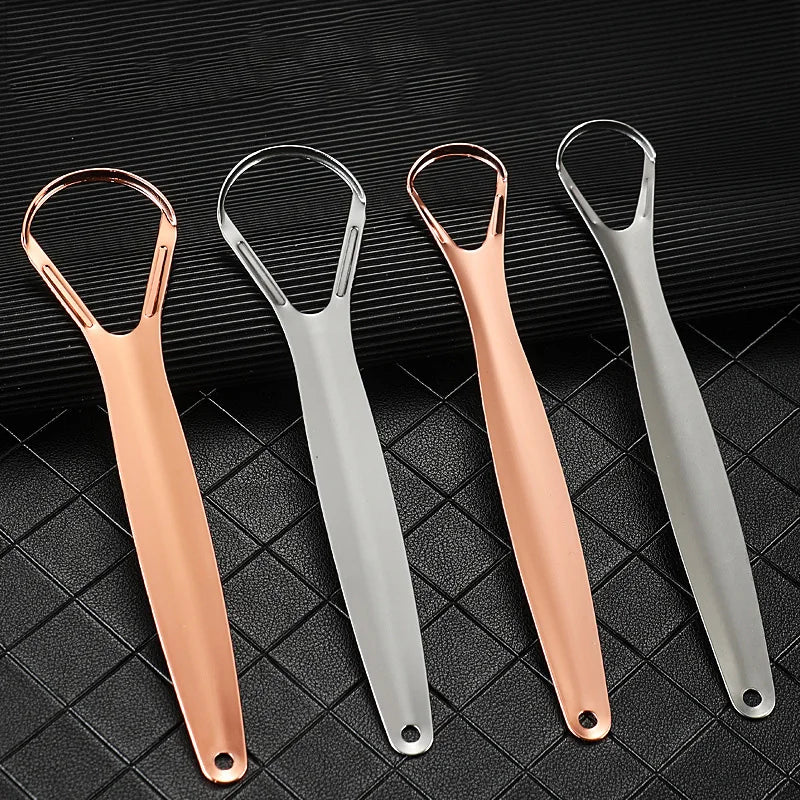 1pc Stainless Steel Tongue Scraper Cleaner Fresh Breath Cleaning Coated Tongue Toothbrush Oral Hygiene Care Tools