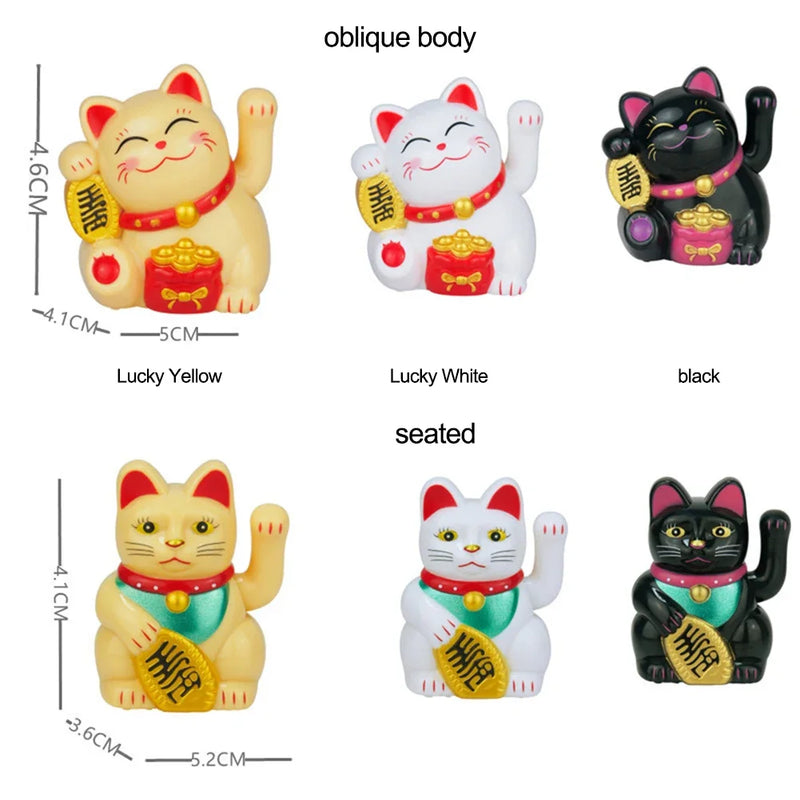 Solar Powered Maneki Neko Waving Arm Beckoning Fortune Cat Lucky Cat For Home-Office Car Christmas Decoration Gift Accessiores