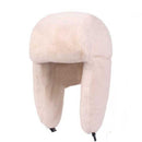 BUTTERMERE Fur Caps Women Bomber Hats Pink Winter Hat Russian Female Thicker Warm Solid Soft Windproof Ear Flap Ushanka Hat 2022