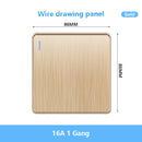 86 Type UK Standard Wall Light Switch 16A Brushed Panel ON OFF Home Power Rocker Push Button Switch 1/2/3/4 Gang 1/2Way