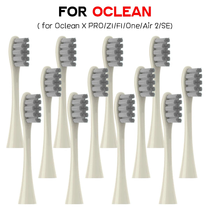 Brush Heads for Oclean X PRO/Z1/F1/One/Air 2/SE 2/4/6/10/20/50/100pcs SetSoft DuPont Nozzles Vacuum Sealed Packaged