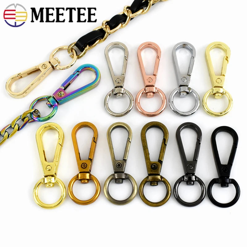 10-100Pcs Meetee 13mm Carabiner Metal Buckles Dog Collar Lobster Clasp Bag Strap Connect Buckle KeyChain Hook Hardware Accessory